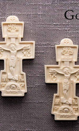 Православный наперсный крест из бивня мамонта