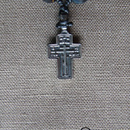 Православные чётки из соколиного глаза с крестом