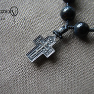 Православные чётки из соколиного глаза с крестом